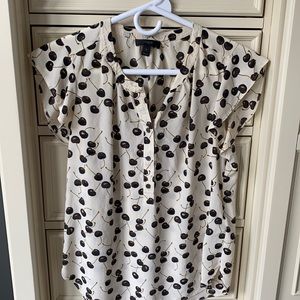 JCrew Cream Black Cherry Top Size 0